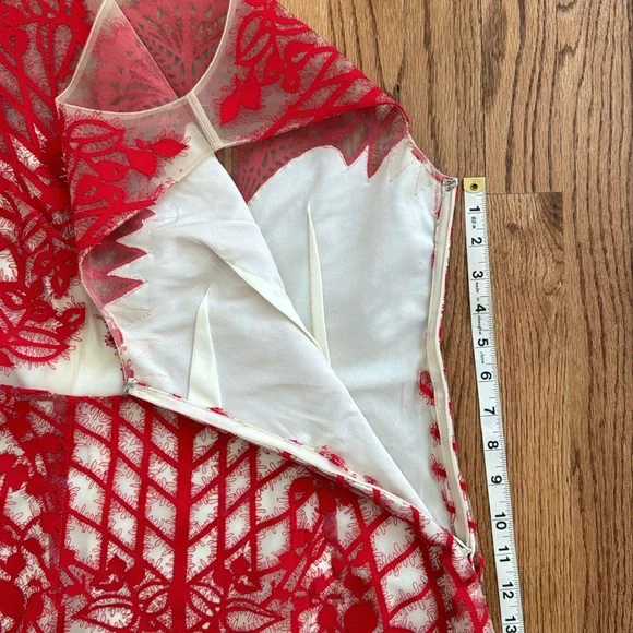 Anthropologie | Geisha Designs | Sugared Ruby Red Lace Dress | Size 6 - Picture 11 of 17
